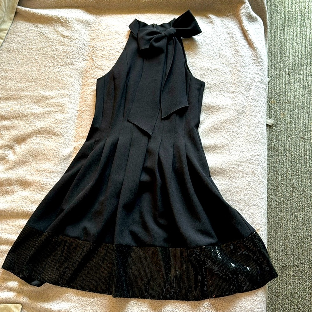 Vince Camuto Bow Neck Fit & Flare Dress